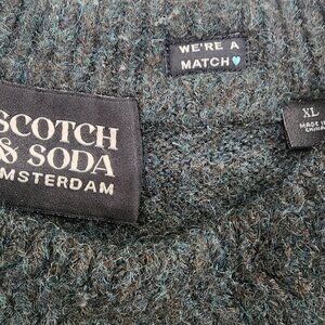 Scotch & Soda Crewneck Sweater Dark Green Wool Blend Men's XL